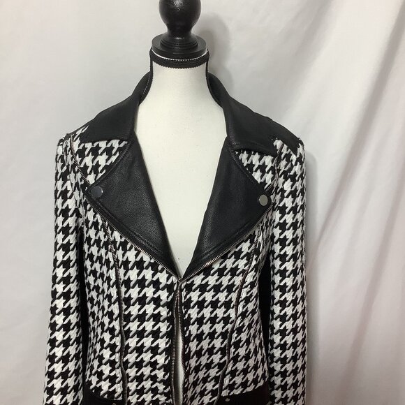 NWT INSIGHT HOUNDSTOOTH MOTO FALL JACKET SIZE 12 - Picture 1 of 6